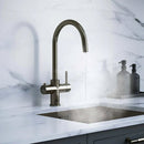 Verana 3 - in - 1 Swan Instant Boiling Water Tap - Brushed Gunmetal Grey - The Kitchen Box