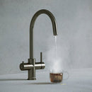 Verana 3 - in - 1 Swan Instant Boiling Water Tap - Brushed Gunmetal Grey - The Kitchen Box