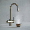 Verana 3 - in - 1 Swan Instant Boiling Water Tap - Brushed Nickel - The Kitchen Box