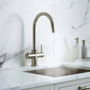 Verana 3 - in - 1 Swan Instant Boiling Water Tap - Brushed Nickel - The Kitchen Box