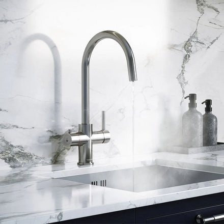 Verana 3 - in - 1 Swan Instant Boiling Water Tap - Chrome - The Kitchen Box