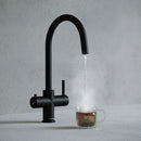 Verana 3 - in - 1 Swan Instant Boiling Water Tap - Matt Black - The Kitchen Box