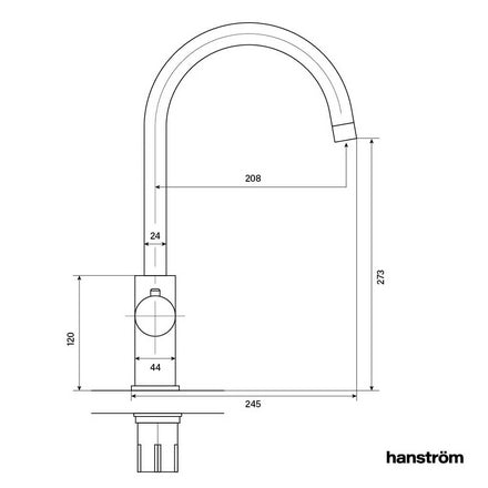 Verana 3 - in - 1 Swan Instant Boiling Water Tap - Matt Black - The Kitchen Box