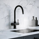 Verana 3 - in - 1 Swan Instant Boiling Water Tap - Matt Black - The Kitchen Box