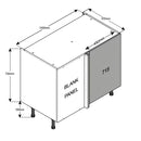 1000 Blind Corner Base - 1000 Cabinet with 450 Door (Left)