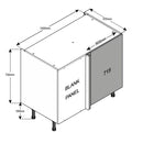 1000 Blind Corner Base - 1000 Cabinet with 500 Door (Left)
