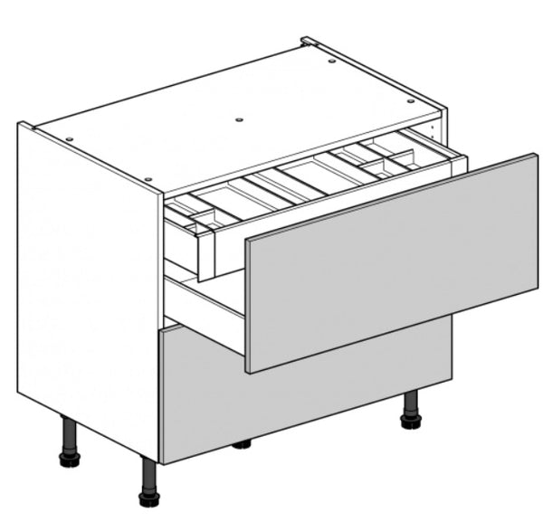 1000 2-Drawer Cabinet with Concealed Cutlery Drawer and Tray