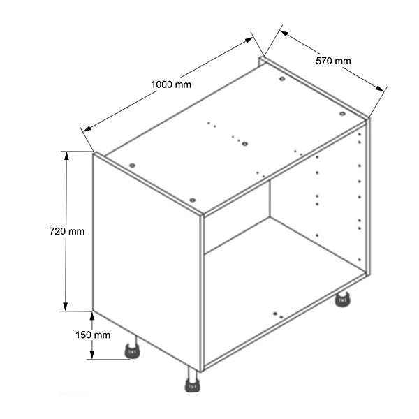1000mm Base Drawer Cabinet