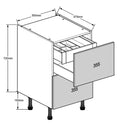 500 2-Drawer Cabinet with Concealed Cutlery Drawer and Tray