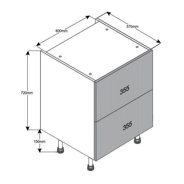 600 2-Drawer Cabinet