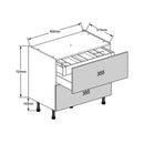 800 2-Drawer Cabinet with Concealed Cutlery Drawer and Tray