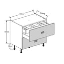 900 2-Drawer Cabinet with Concealed Cutlery Drawer and Tray