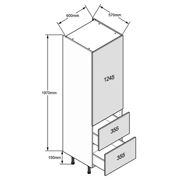 600 Larder with 2 Pan Drawers Standard