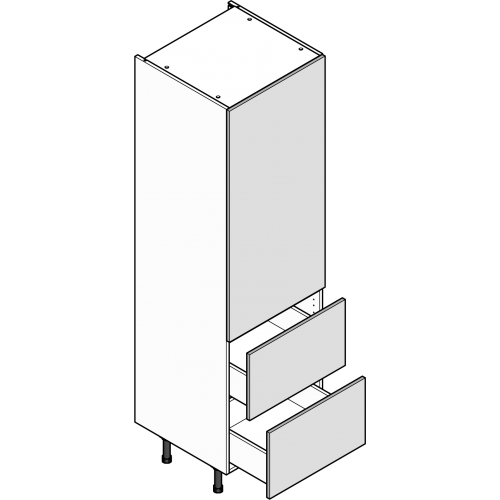 600 Larder with 2 Pan Drawers Standard