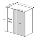 600 Standard Blind Corner - 600 Wall Cabinet with 236 Door (Left)