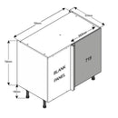 700 Blind Corner Base - 700 Cabinet with 350 Door (Left)