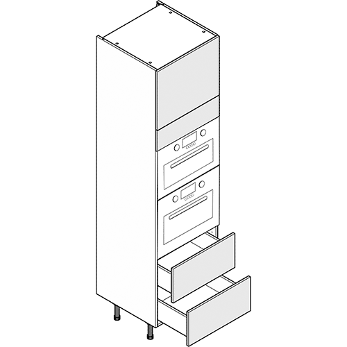 Double Oven with 2 Pan Drawers Tall