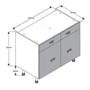 1000 Drawerline Double Base Cabinet