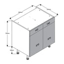 800 Drawerline Double Base Cabinet