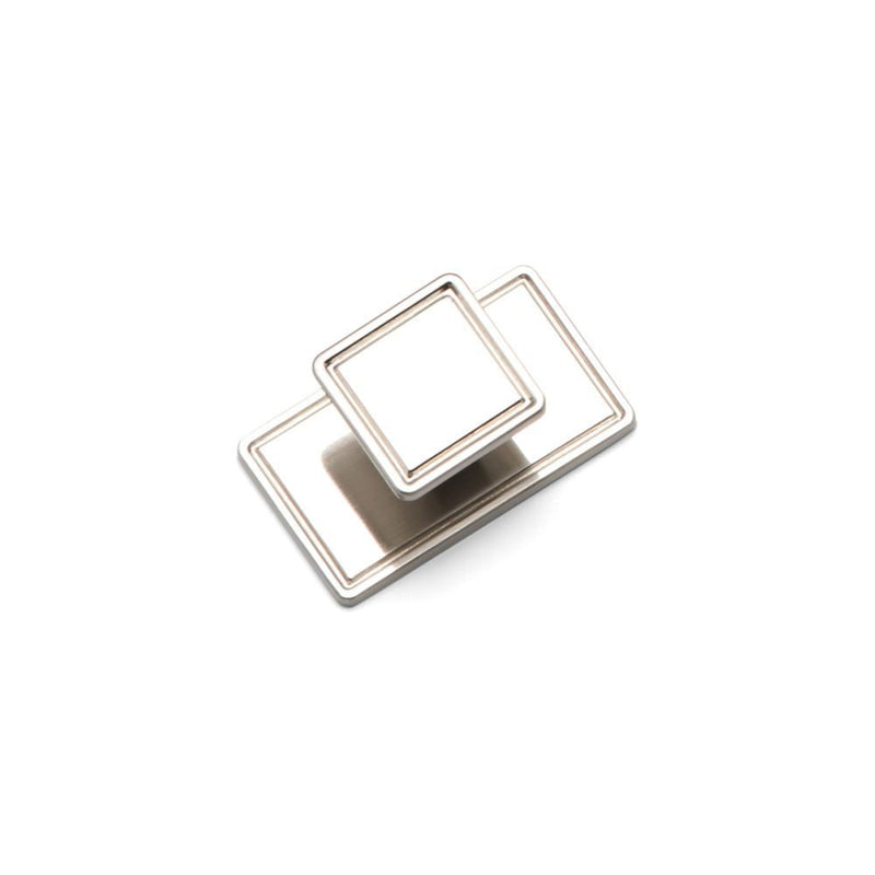 Windsor Square Knob & Backplate Brushed Nickel
