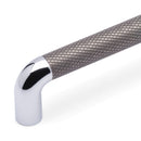Lany Knurled D Handle Pewter / Chrome