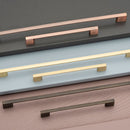 Slim Square D-Handle Satin Brass