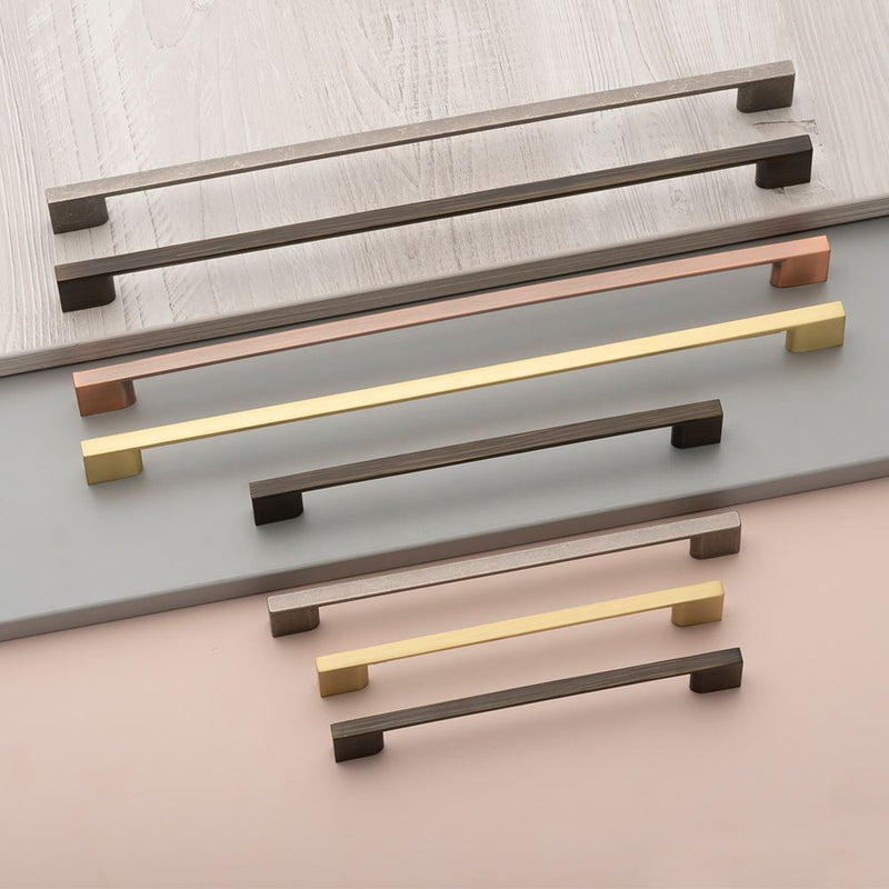 Slim Square D-Handle Satin Brass