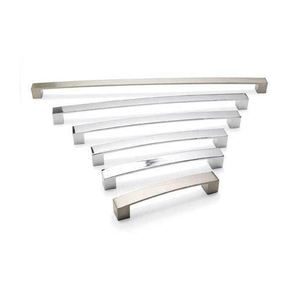 Block Bar D Handle Brushed Nickel