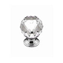 Clarity Round Knob Chrome / Crystal