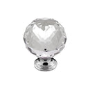 Clarity Round Knob Chrome / Crystal
