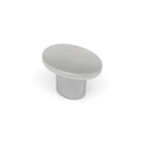 Oval Knob Satin Chrome