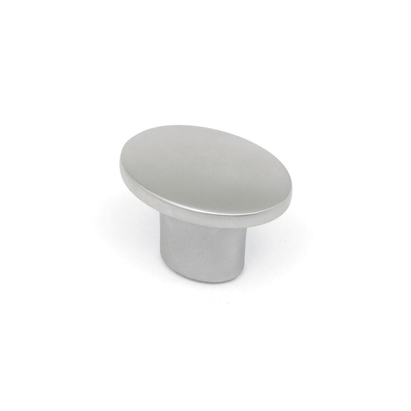Oval Knob Satin Chrome