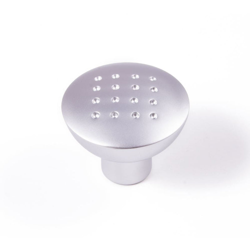 Dimpled Round Knob Satin Chrome