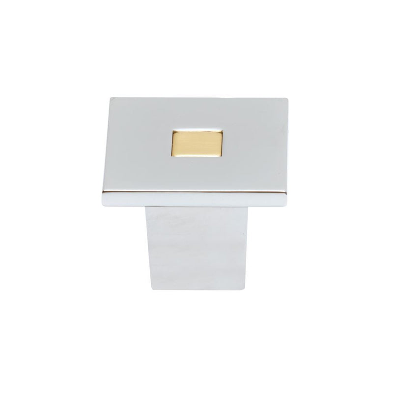 Insert Square Knob Chrome / Brass