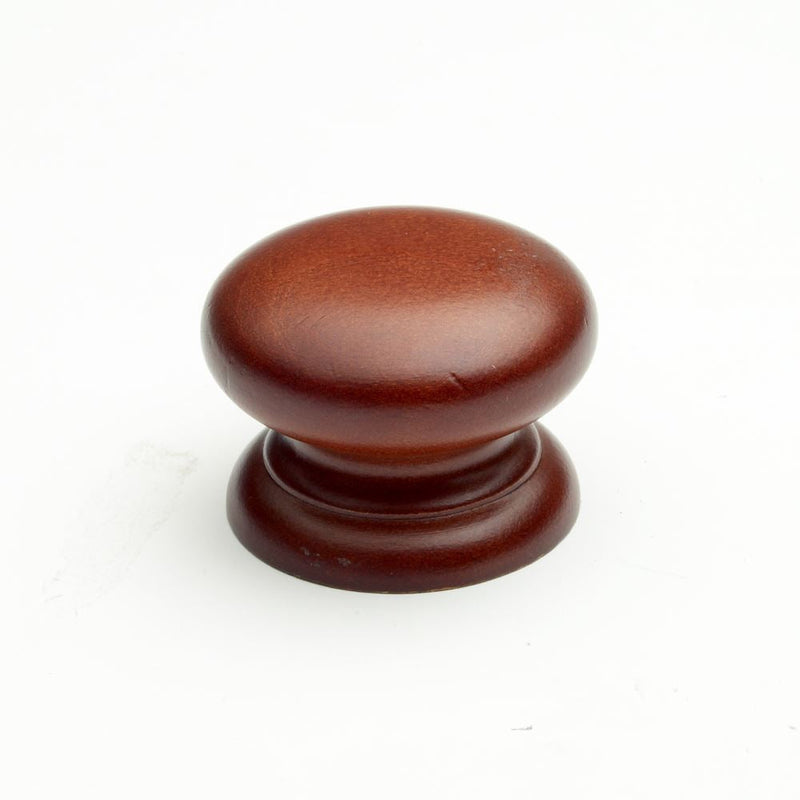 Laithe Button Round Wooden Knob Cherry