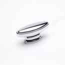 Raised Oval Knob Aluminium / Chrome