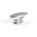 Ridged Oval Knob Aluminium / Chrome