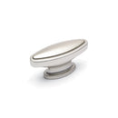 Ridged Oval Knob Aluminium / Satin Nickel