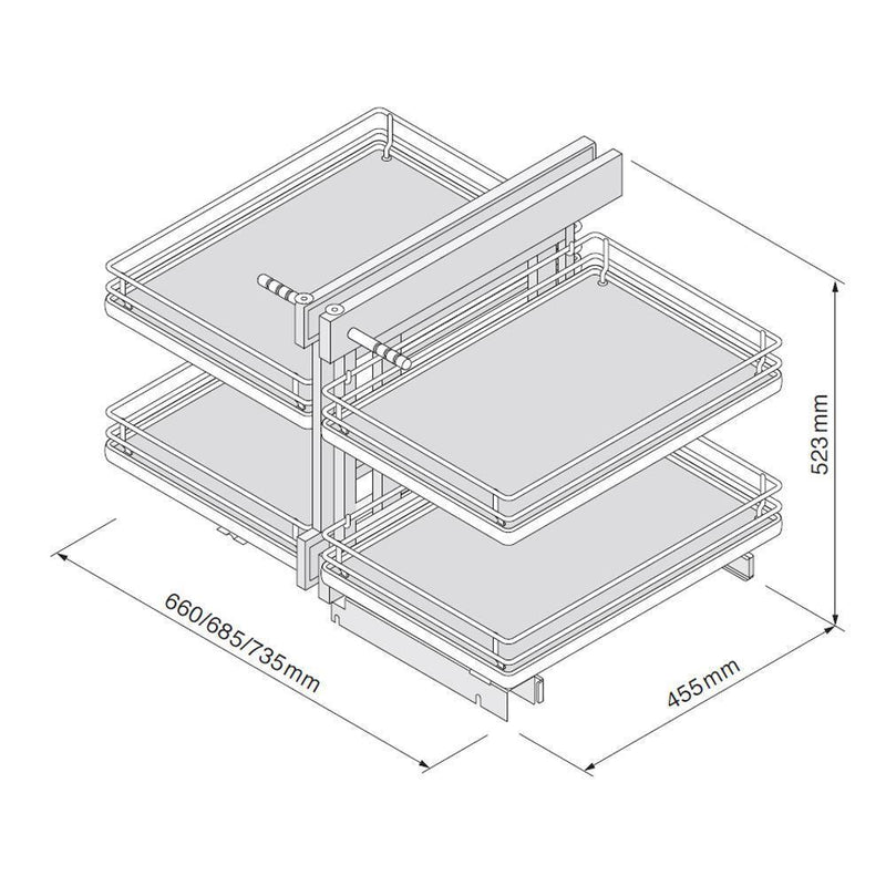 Innostor Plus, Blind Corner Optimiser, To Suit 800mm Wide Base Cabinet