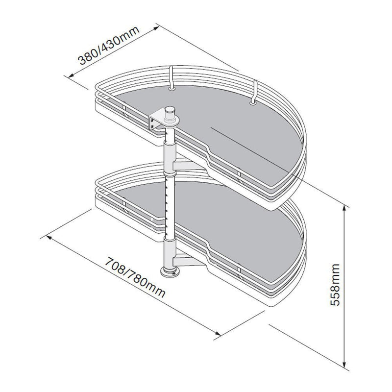 Innostor Plus, 1/2 Carousel, To Suit 1000mm Wide Blind Corner Base Cabinet
