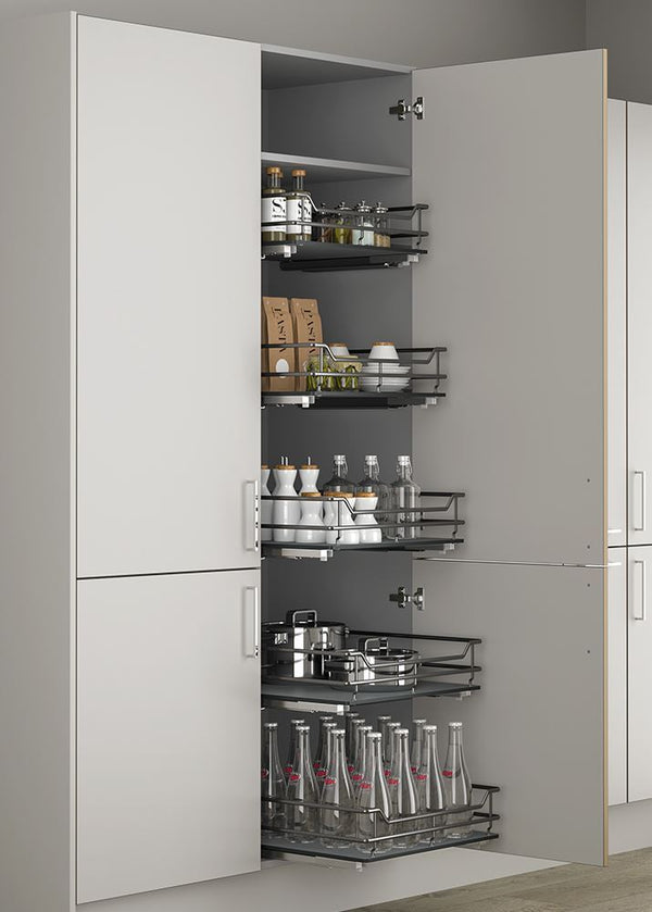 Innostor Plus, Individual Pull Out 5 Piece Larder Pack with Soft Close, To Suit 450mm Wide Base Cabinet, Dark Grey