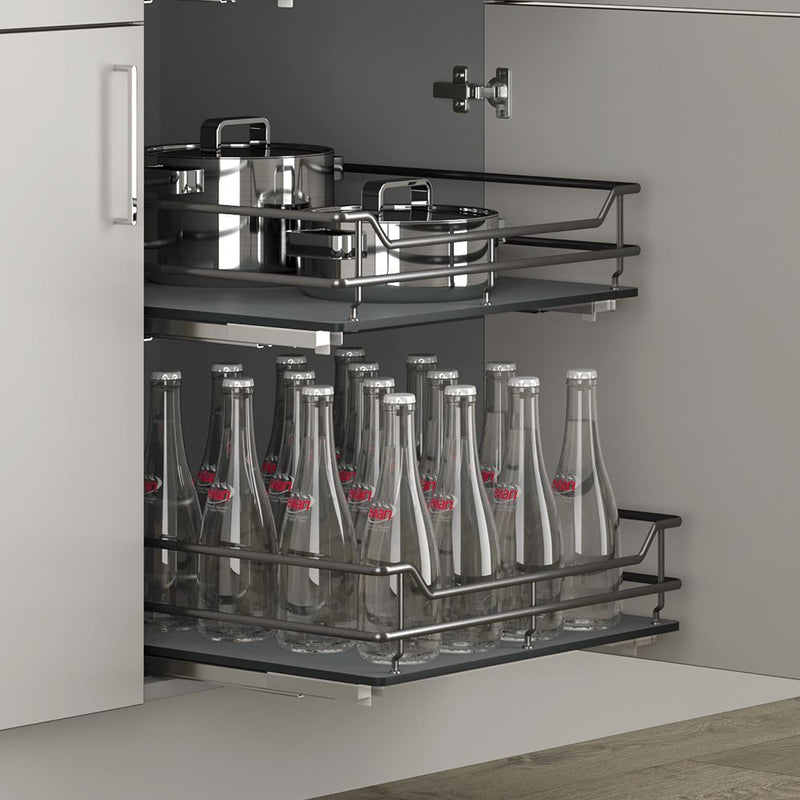 Innostor Plus, Individual Pull Out 5 Piece Larder Pack with Soft Close, To Suit 500mm Wide Base Cabinet, Dark Grey