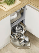 MATERIA 371, Twin Shelf Corner Pull Out, Left Hand, To Suit 1200mm Wide Blind Corner Base Unit with a 600mm Door, Champagne