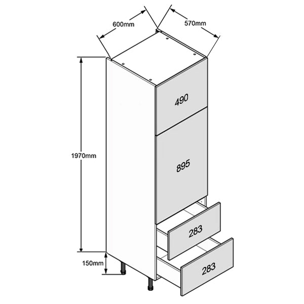 Single Cooling with 2 Pan Drawers Standard