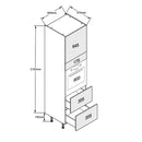 Single Oven with 2 Pan Drawers Tall